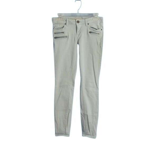 Life In Progress Size 27 Jeans Womens Denim Blue Skinny Fit Zippers Steampunk - Picture 1 of 12